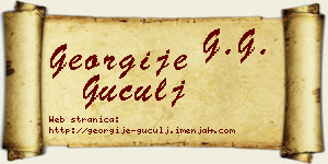 Georgije Guculj vizit kartica